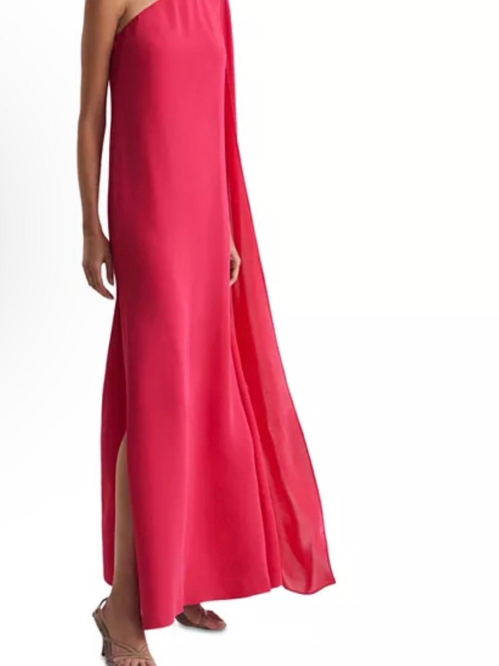 Reiss One-Shoulder Fuchsia Red Gown - Picture 4 of 7